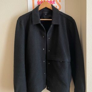 COS Midnight Green Boiled Wool Jacket